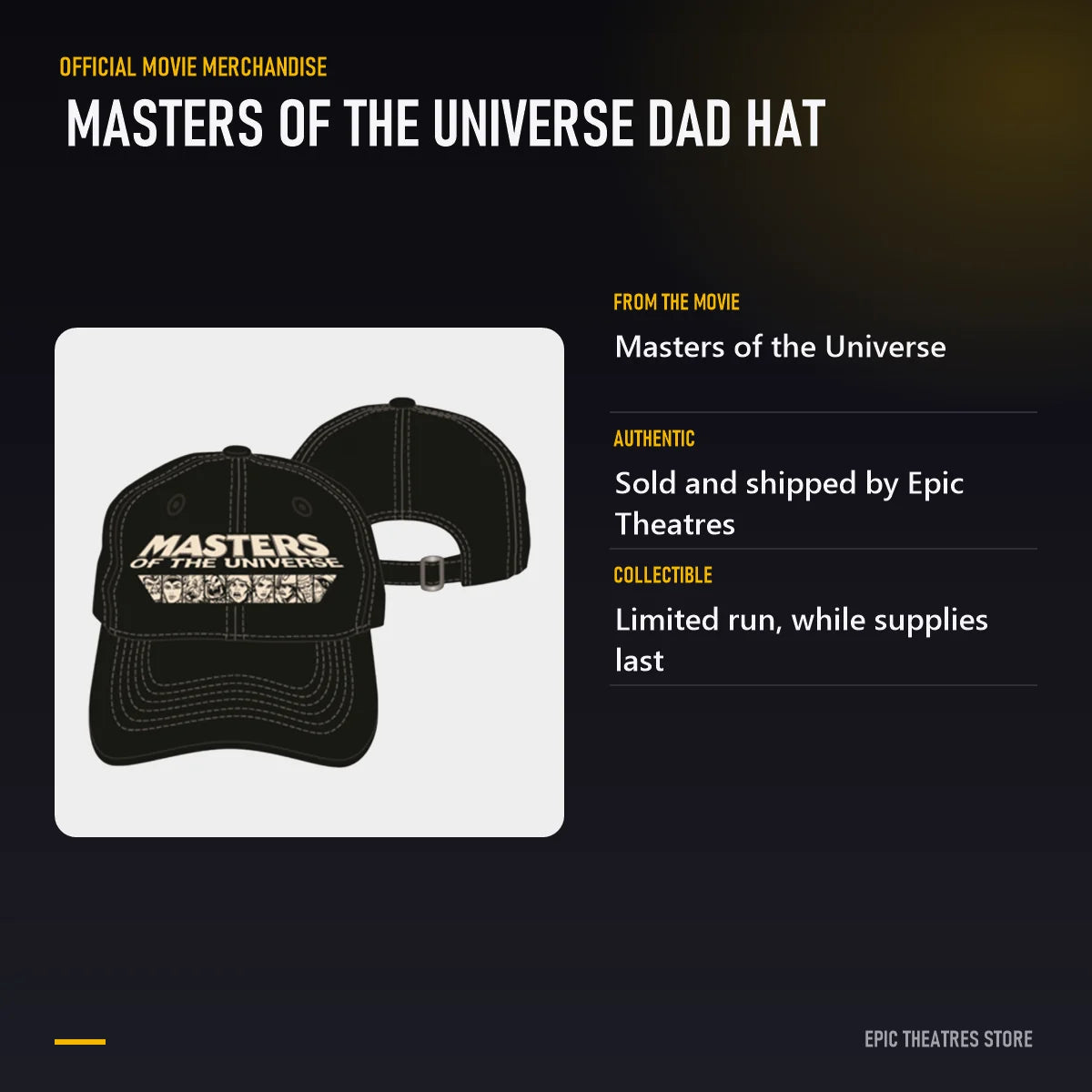 Masters of the Universe Dad Hat specifications and features