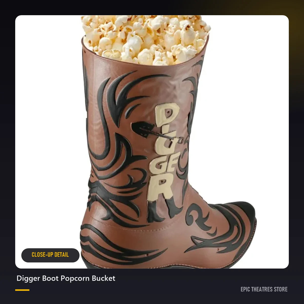 Digger Boot Popcorn Bucket close-up detail