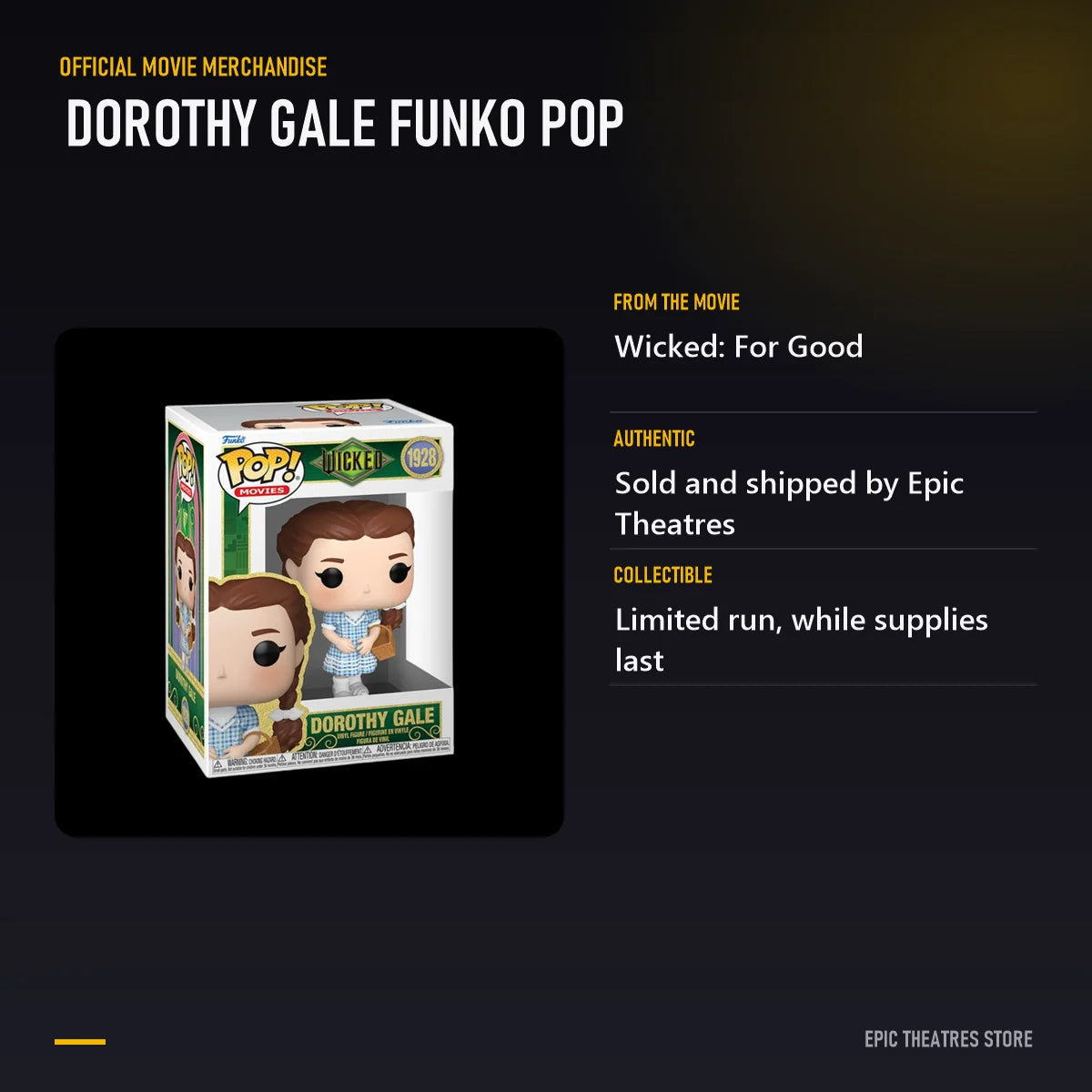 Dorothy Gale Funko Pop specifications and features
