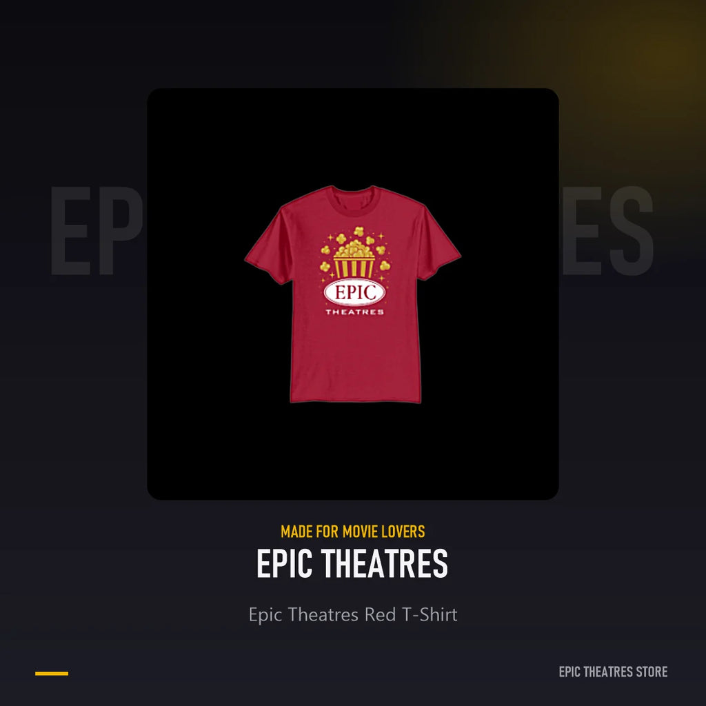 Epic Theatres Red T-Shirt, official Epic Theatres merchandise