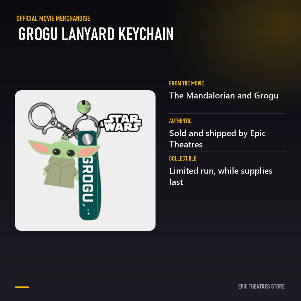 Grogu Lanyard Keychain specifications and features