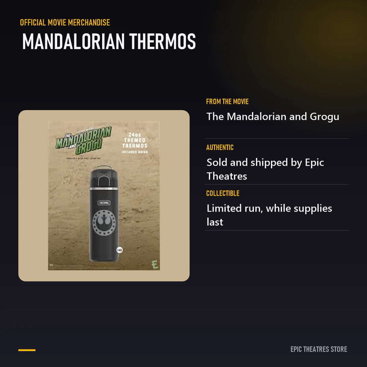 Mandalorian Thermos specifications and features