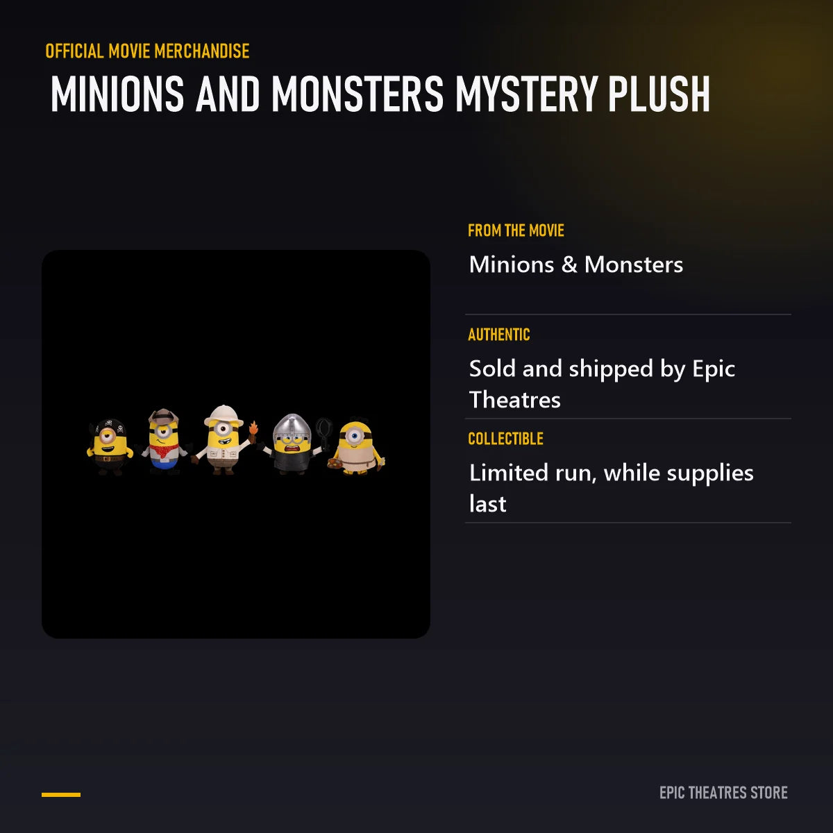 Minions and Monsters Mystery Plush specifications and features
