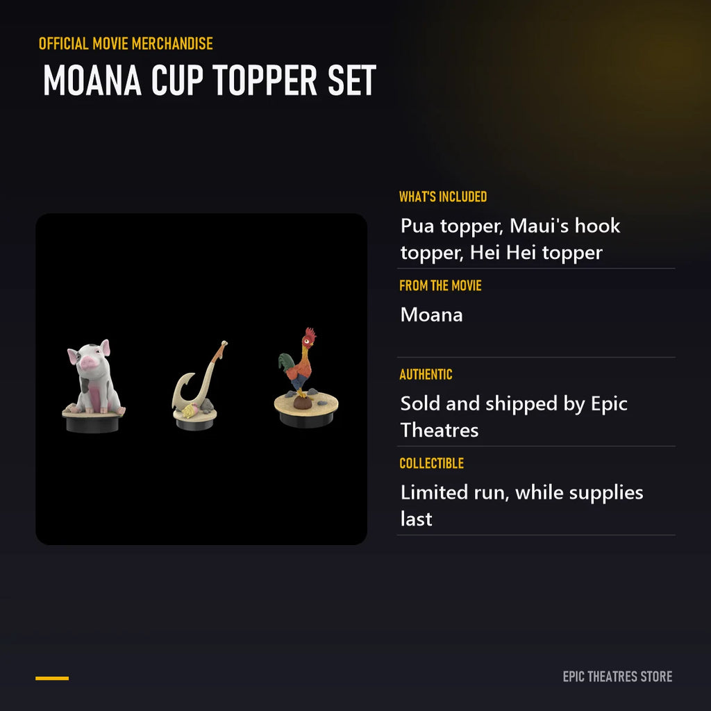 Moana Cup Topper Set specifications and features
