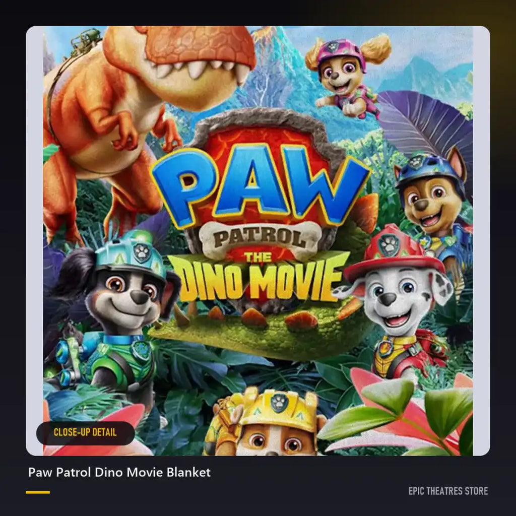 Paw Patrol Dino Movie Blanket close-up detail