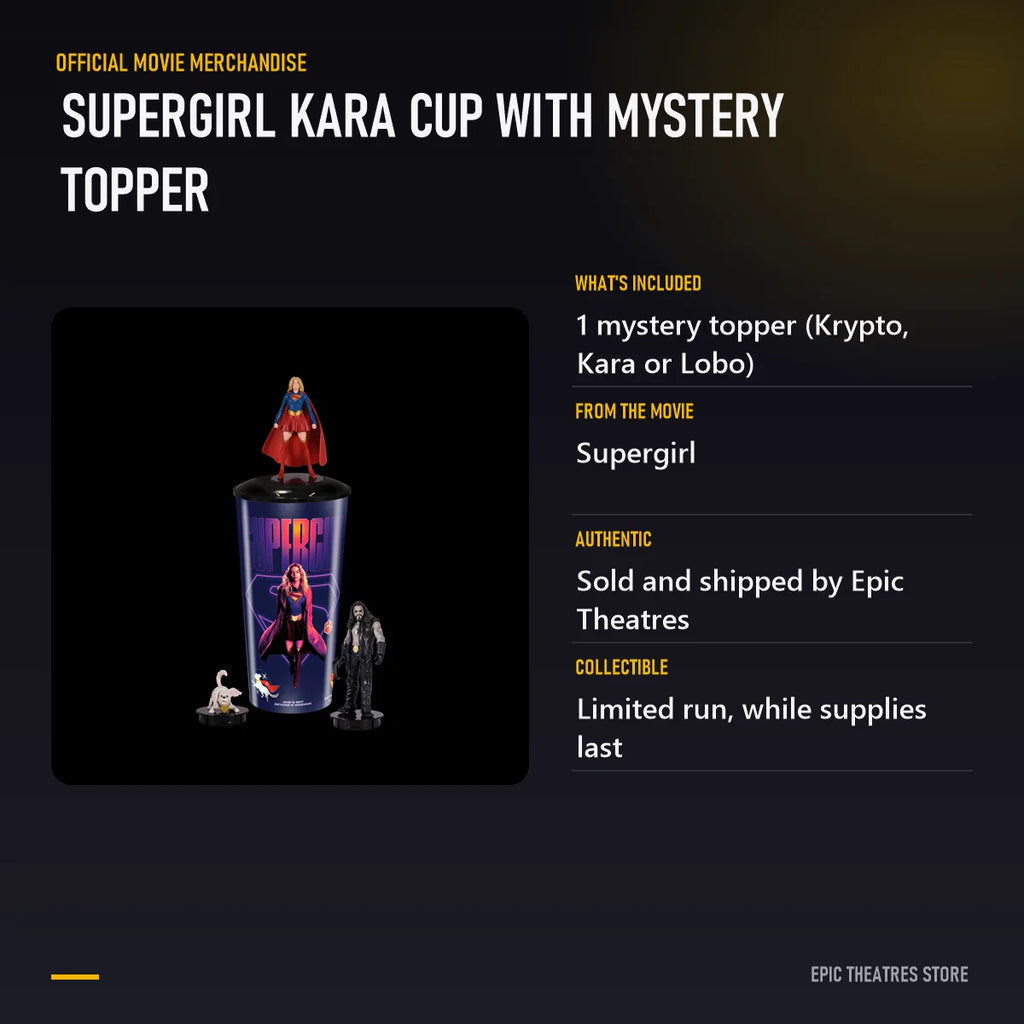 Supergirl Kara Cup with Mystery Topper specifications and features