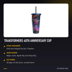 Transformers 40th Anniversary Cup, official Epic Theatres merchandise with secure checkout