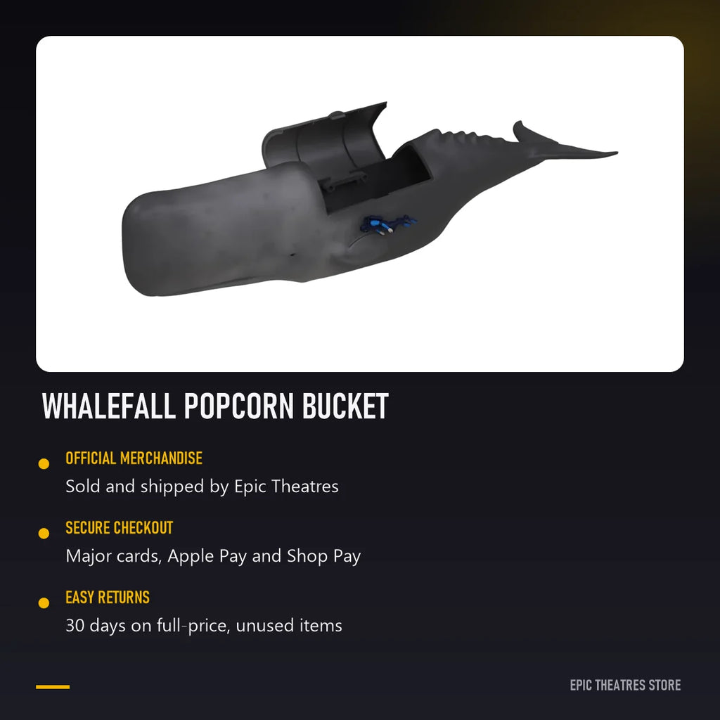Whalefall Popcorn Bucket, official Epic Theatres merchandise with secure checkout